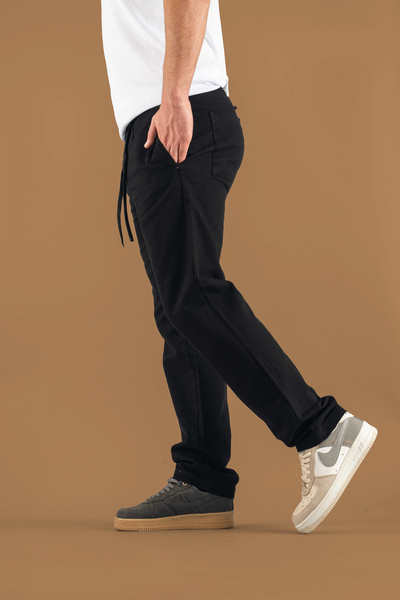 bombe Men's Comfortable Fit Baggy Belted Canvas Jeans