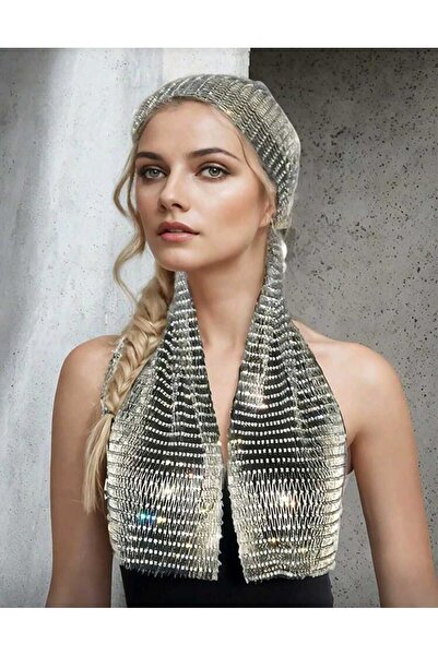 Veille Black Head Accessory Women's Stylish Stone Head Model