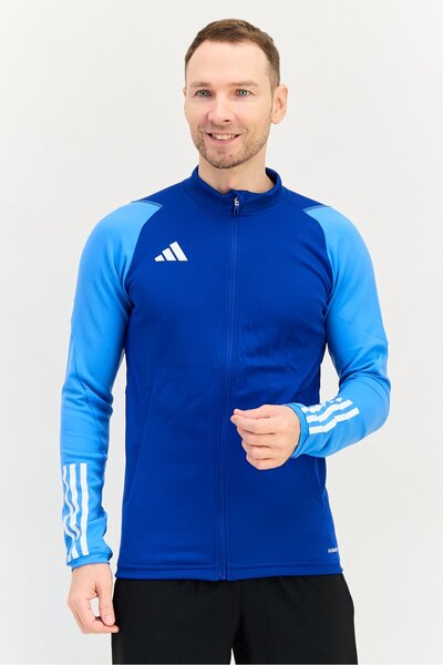 adidas جاكيت رياضي رجالي بأكمام طويلة مناسب للرياضة، أزرق ملكي
