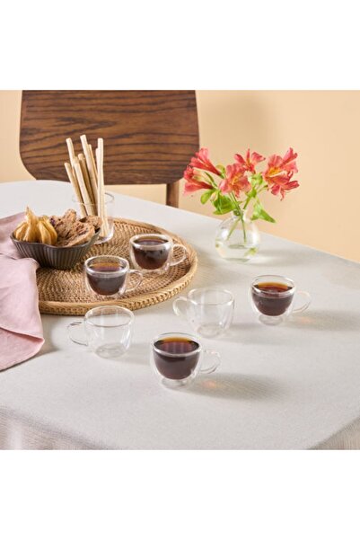 Karaca Olivia 6-tlg. doppelwandiges Espresso- &amp; Türkisches Kaffeetassen-Set für 6 Personen, 80 m