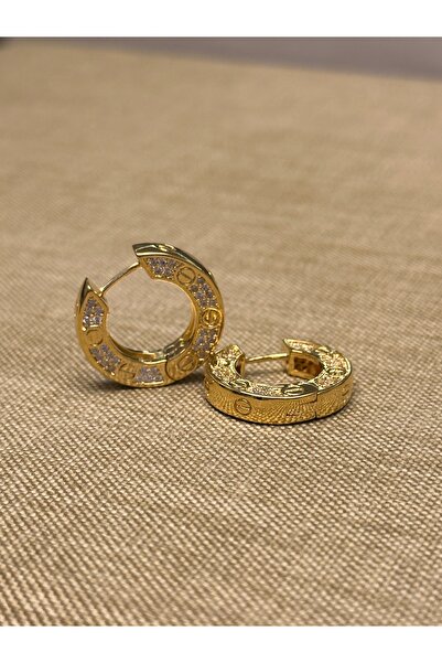 JOIE LUXURY أقراط دائرية ذهبية للنساء