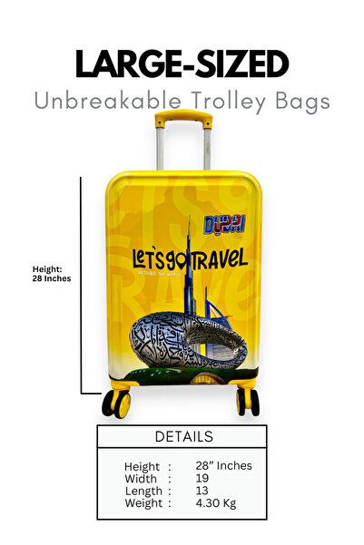 INFINITY 28" Large Suitcase trolley luggage | Hard Sided Polypropylene | Big Travel Suitcases Luggage Trolley