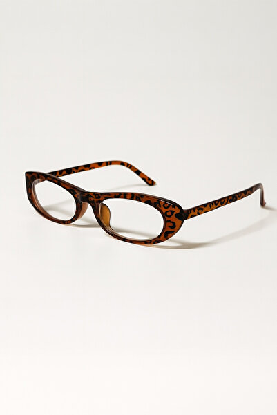 Chunky Frame Laurent Leopard Framed Ellipse New Season Blue Block Women's Glasses with Blue Light Filter