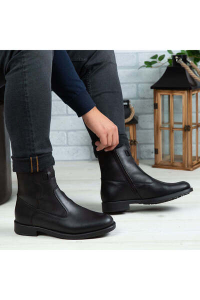 Demalis Ανδρικές γνήσιες δερμάτινες μπότες |   880 Μαύρο