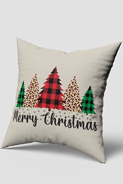 EsnafAli Husă de pernă de Crăciun cu tematică de Crăciun, roșu, verde, leopar...