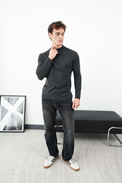 TÜZeMEN Sleeve and Waist Elasticated Half Turtleneck Knitwear