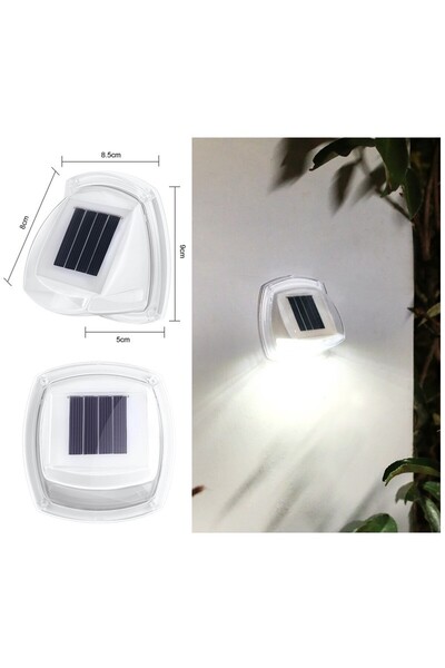 Flippy Solar LED Wall Sconce 8.5 x 9 cm, 2V, ABS, 600mAh, 8 LEDs, Cool White