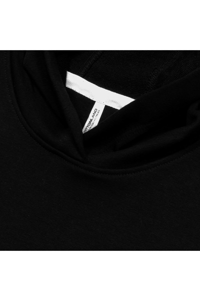 Cottonland Women's Eleni Relaxed Fit Slit Hooded Sweatshirt Black