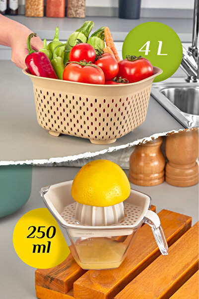 MOİ 9-Piece Kitchen Prep Set - Cutting Board with Horizontal Stand, Mixing Bowl, Strainer, Lemon Squeezer