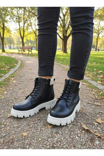 Weynes Women's Black Beige Waterproof Knitwear Boots Wsb1160