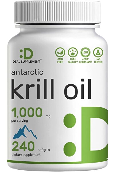 DEAL SUPPLEMENT Antarctic Krill Oil 1,000mg 240 Softgels Omega 3 EPA DHA Asta...