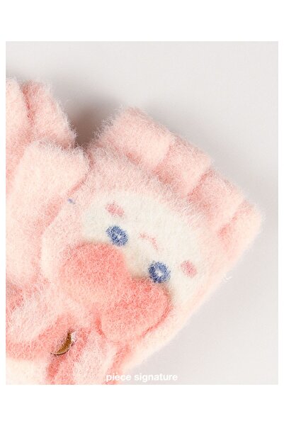 PIECE SIGNATURE %95 VISCOSE %5 SPANDEX, Kız Çocuk Yumoş Kapaklı Kesik Eldiven...