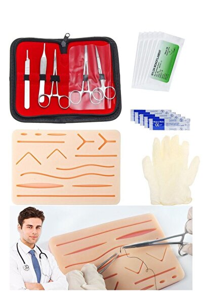 Choice طقم تدريب الخياطة الجراحية لتعلم خياطة الجلد – نموذج تدريب واقعي مع أدوات جراحية كاملة وحقيبة حمل
