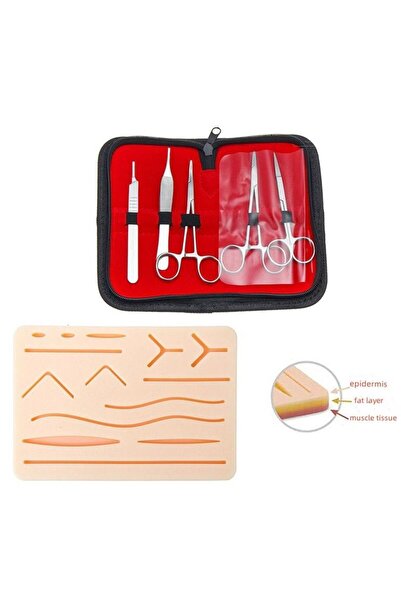 Choice طقم تدريب الخياطة الجراحية لتعلم خياطة الجلد – نموذج تدريب واقعي مع أدوات جراحية كاملة وحقيبة حمل