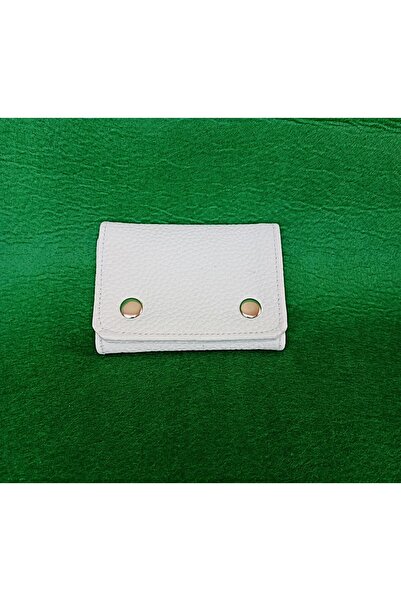 FEHANDEN COLLECTİON Women'S, White, Genuine Leather, Folding Card Holder