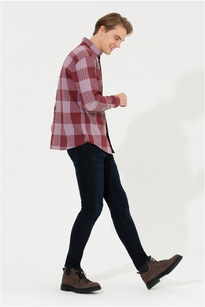 U.S. Polo Assn. Men's Plaid Red Shirt