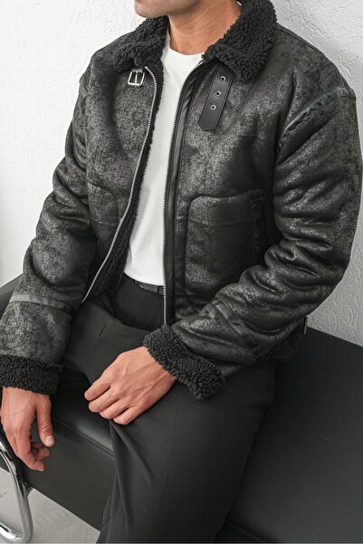 TÜZeMEN Colorful Fur Collar Belted Leather Coat