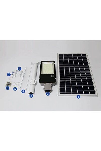Flippy Flippy LED Pole/Wall Projector, 38.5x14.2Cm, 240 COB LED, 100W, IP65, Solar Panel, Timer, Cool White