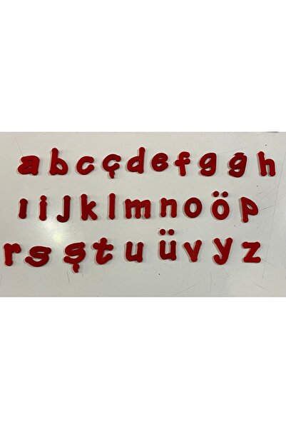 HIZIROĞLU AHŞAP حروف الأبجدية الصغيرة باللون الأحمر