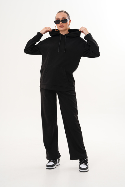 Miss Dünya Lissa Sofia Comfortable Form Knitwear Textured Hooded Maternity and Postpartum Tracksuit Set