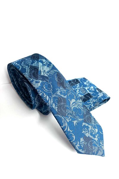 Kravatistan 5.5 cm Patterned Thin/Slim Tie and Handkerchief Set