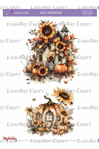 LİNEART LNT555 طباعة نقل مائي للأرضيات الخارجية بدرجات الخريف، بتصميم اليقطين...