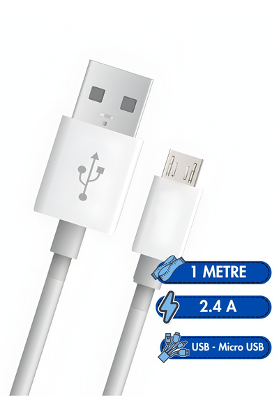 Milat Tech 100cm 2.4A USB Mikro Şarj Kablosu - Hızlı ve Dayanıklı Veri Aktarı...