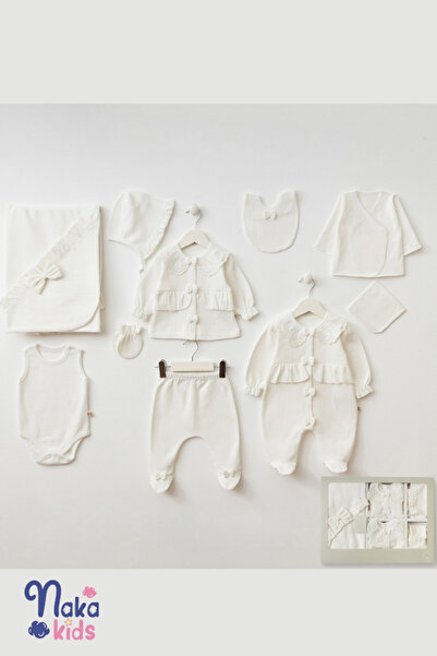 Naka Concept 10 Piece Baby Girl Hospital Discharge Set with Bow – 100% Cotton