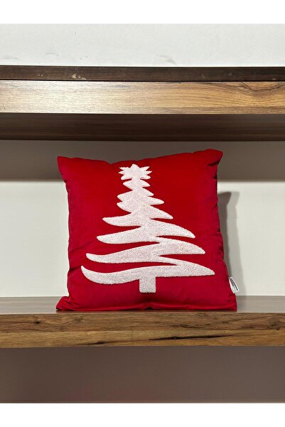 KIRLENTİM Husă pentru pernă cu model de pin brodat pe catifea roșie