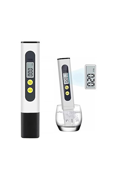 Air Tone Technology Tester digital de apă potabilă TDS cu LCD, 0–999 ppm, pentru acvarii, piscine, hidroponie — Alb