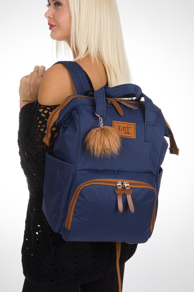 RUBBAG Mother Baby Care Backpack with Thermal Bottle Holder and Stroller Strap Attachment