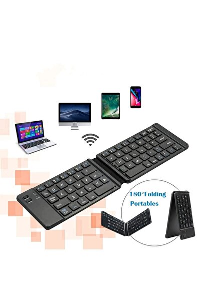 WoogiTech Katlanabilir ,Taşınabilir Bluetooth Kablosuz Klavye Telefon, Tablet, Laptop Uyumlu Ergonomik Tasarım