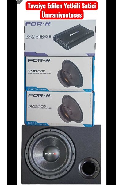 For-X FORX 5 KANAL AMFİ 20 CM XMD 308 MİDRANGE 30 CM BAS 4 GA KABLO KİTİ BAS KAPAĞI HEDİYELİ SET