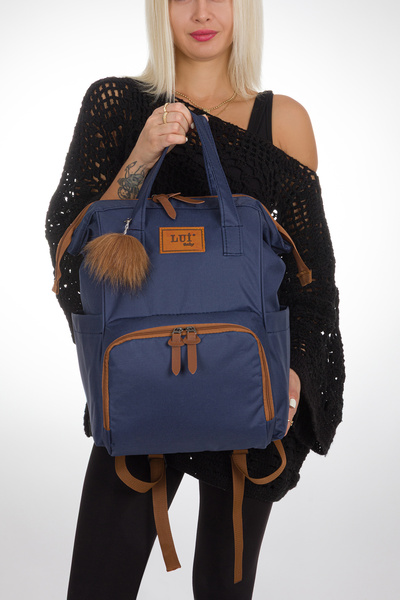 RUBBAG Mother Baby Care Backpack with Thermal Bottle Holder and Stroller Strap Attachment