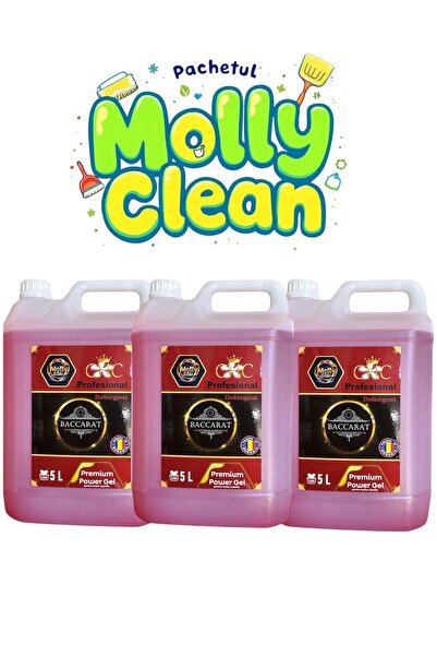 MOLLY CLEAN Pachetul Baccarate Deluxe-3 x 5 Litri ,300 spalari Detergent Prof...