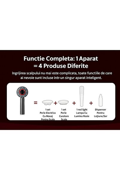 HHERESSY Dispozitiv Masaj Scalp, Perie Electrica 4 In 1, Terapie LEDIncarcare Type C, HHERESSY®