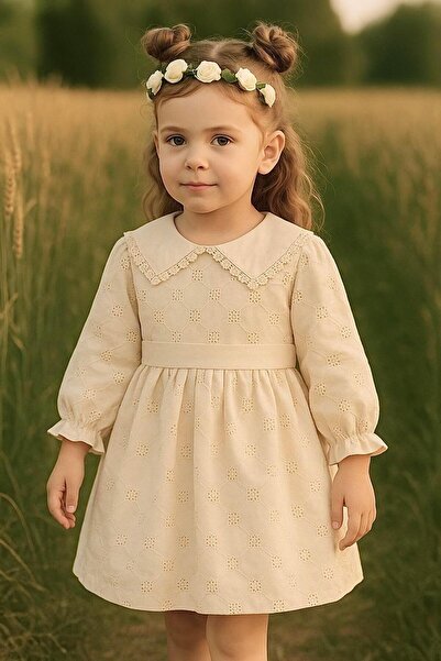 2kids2mom Rochie pentru fetiță cu mâneci lungi, cu decolteu în V, pentru ocazie specială, ziua de naștere, petrecere de nuntă, ocazională, rochie pentru fetiță