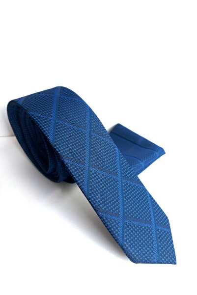 Kravatistan 5.5 cm Patterned Thin/Slim Tie and Handkerchief Set