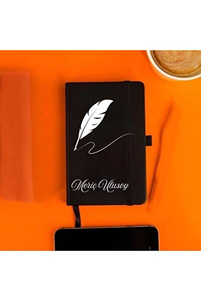Çılgıntrend Kişiye Özel Yazar Temalı Tüy Kalem Tasarımlı Deri Not Defteri – İ...