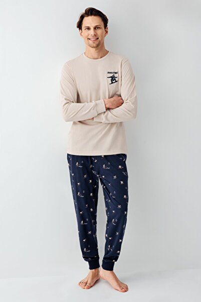 Arnetta Men's Amazing 100% Cotton 4 Seasons Father-Son Long Sleeve Pajama Set