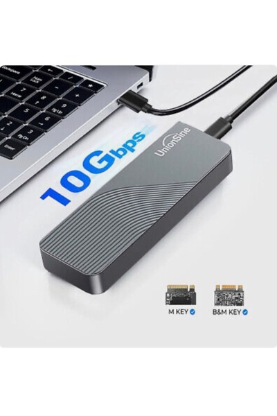 GÜMRÜK MARKET M.2 Muhafaza Adaptörü NVMe (10 Gbps)/ SATA (5 Gbps) USB 3.1 Harici M.2 SSD Muhafazası