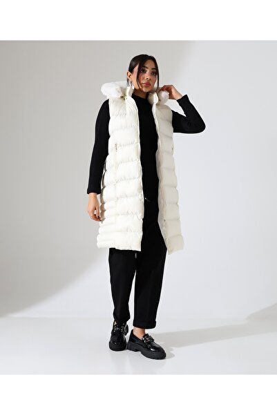 Fi'l Arz Fashion Women's Detail Quilted Puffer Vest