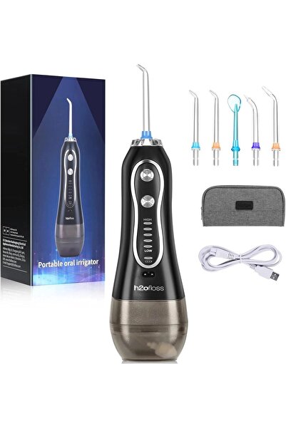 TheMohrim خيط تنظيف الأسنان المحمول H2O Floss مع حقيبة - جهاز ري فموي قابل لإ...