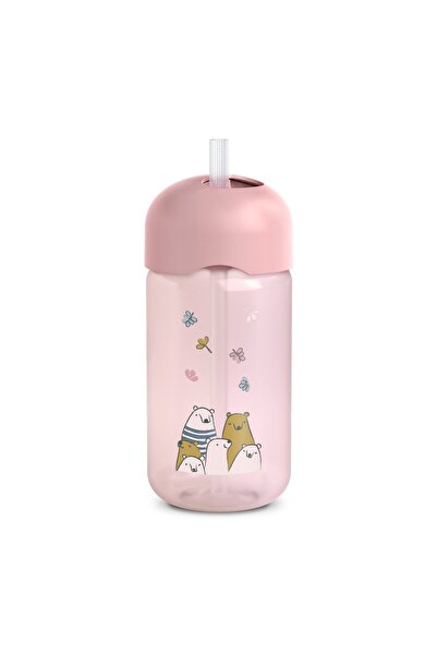 Suavinex Drip-free water bottle, Bears, 340 ml, pink,