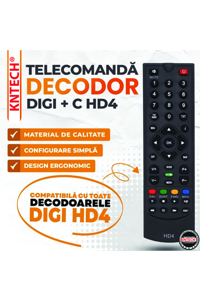 KNTECH Remote control for DIGI Satellite, CABLE, DVB-C, HUMAX, DIGI+C, HD4, 2017