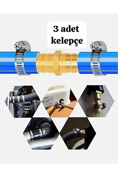 ÇEÇEN HOME 3 bucăți de cleme de furtun reglabile din metal 16x23 racord pentr...