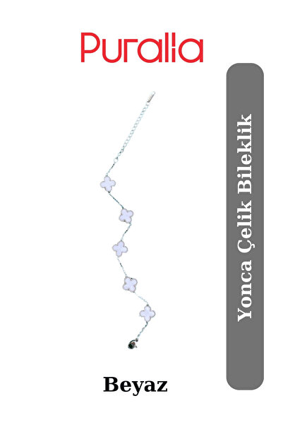 Puralia White Clover Steel Bracelet