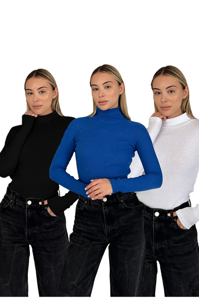 RDK Giyim Σετ πουλόβερ με ζιβάγκο από βαμβάκι Unisex 3-τεμαχίων - Μαύρο μπλε ...