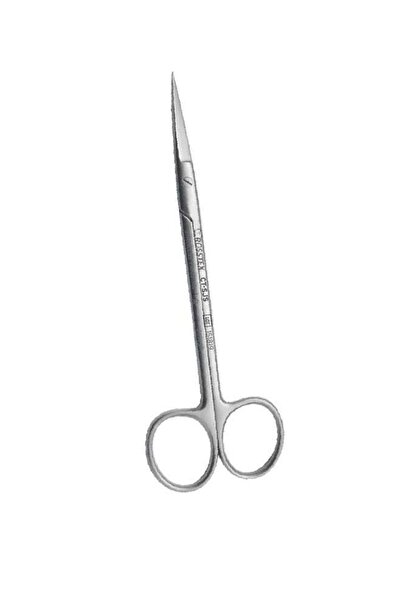 Crosstex مقص جراحي مستقيم بطول 14 سم مع شفرات مسننة للقطع والتشريح الدقيق