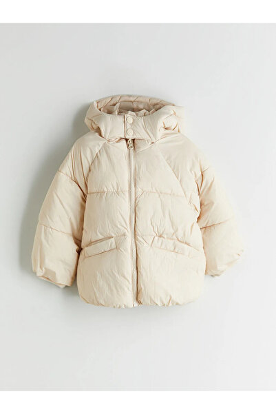LC Waikiki Lcw Kids Beige Hooded Girl's Puffer Jacket